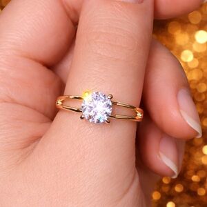 Elegant GP Ring with Beautiful Center Stone